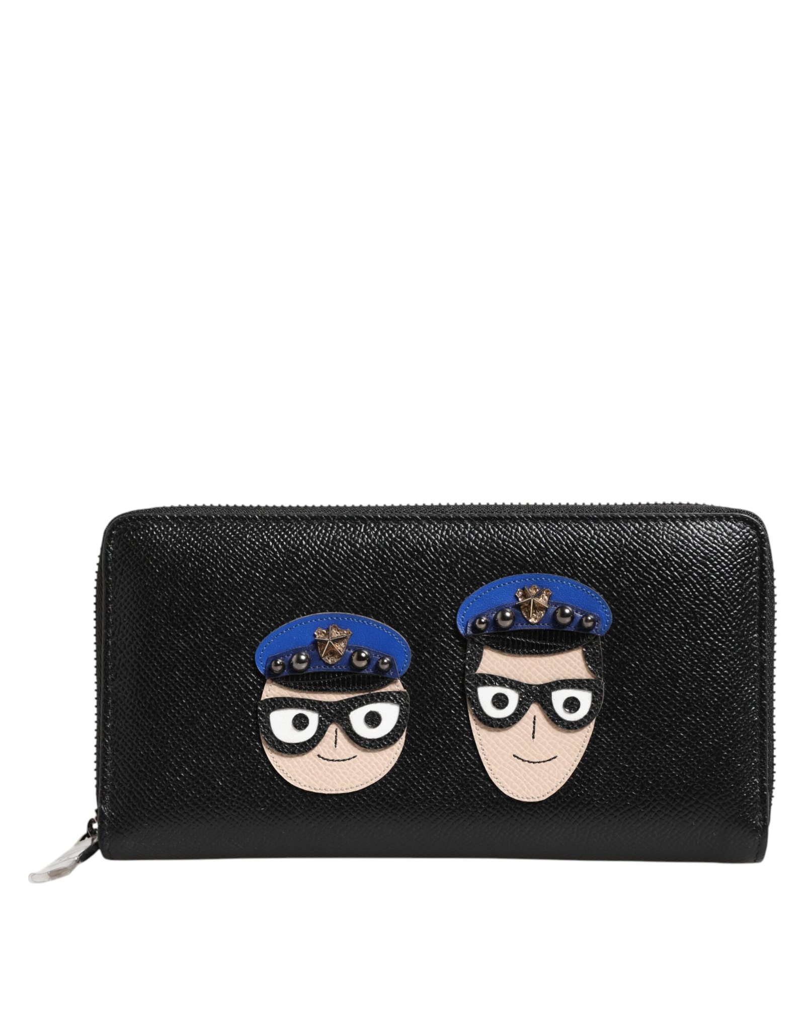 Juoda odinė vyriška piniginė su užtrauktuku „#DGFAMILY“ - Image 2