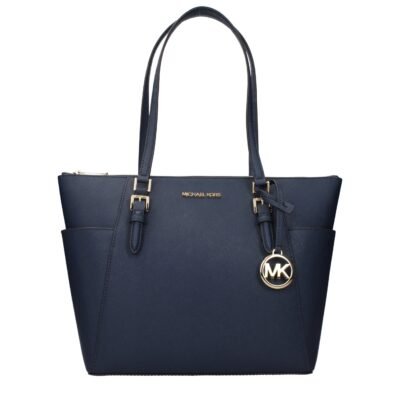 Blue Leather Shoulder Bag