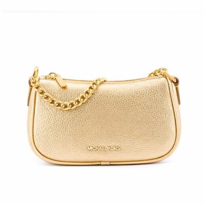 Gold Leather Shoulder Bag