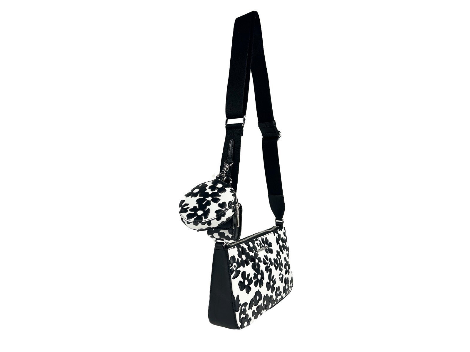 Michael kors juoda gėlėta odinė rankinė per petį - Image 3