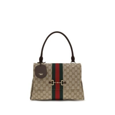 Beige Fabric Handbag