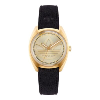 Black Leather Dress Watch