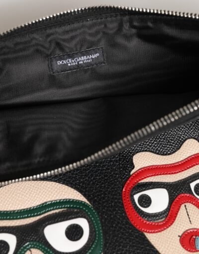 Juoda odinė vyriška delninė su dolce & gabbana detalėmis