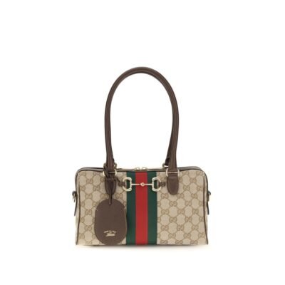 Beige Fabric Handbag