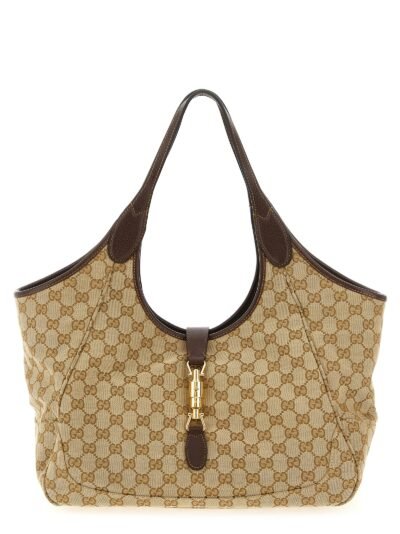 Beige Polyester Tote Bag