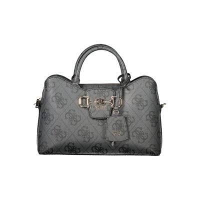 "Black Polyurethane Women Handbag"