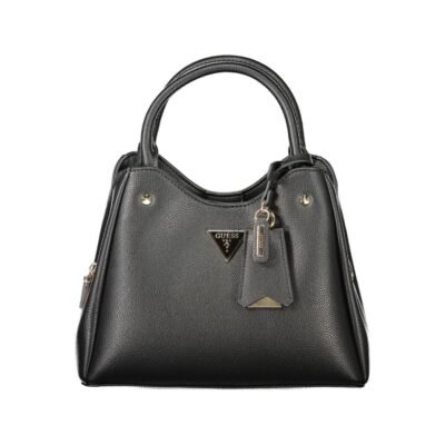 Black Polyurethane Women Handbag