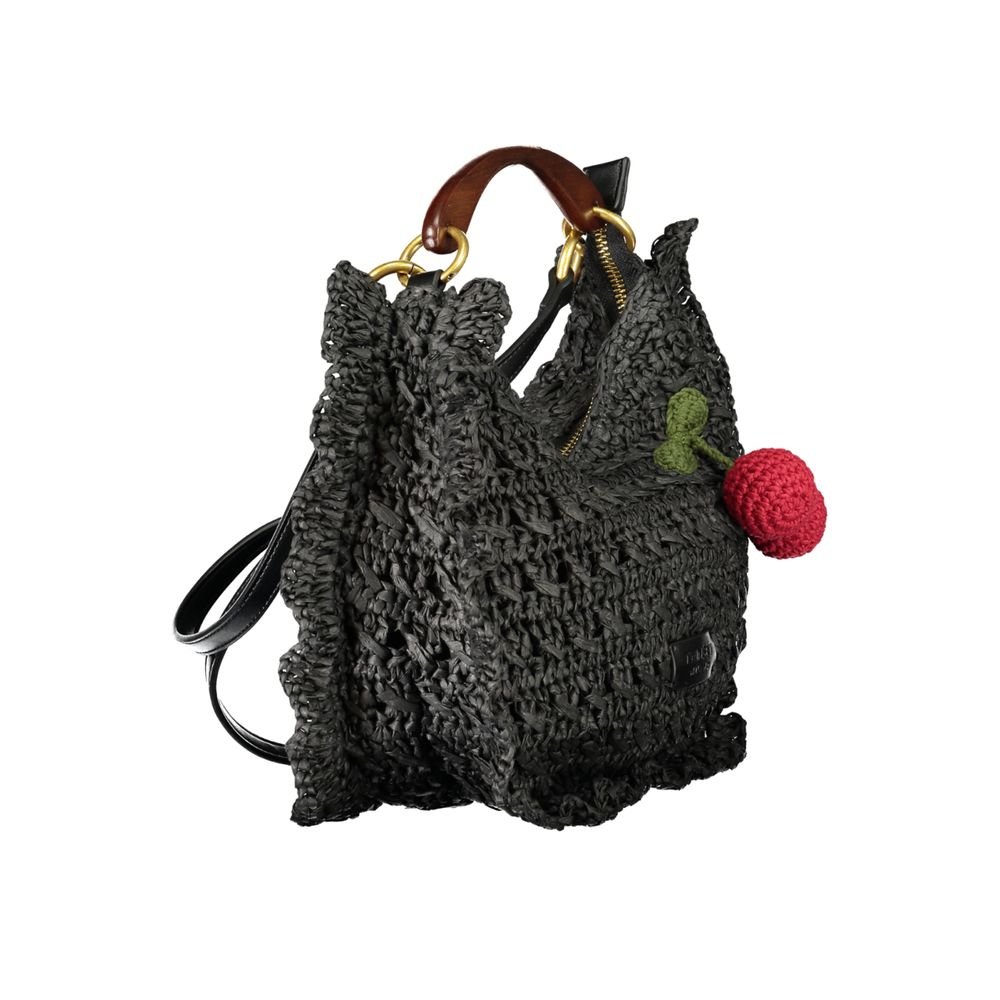 Juoda poliesterio moteriška rankinė - Image 3