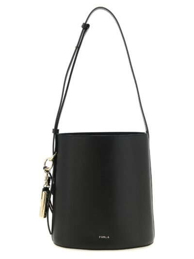 Black Calfskin Shoulder Bag
