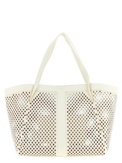 White Leather Tote Bag