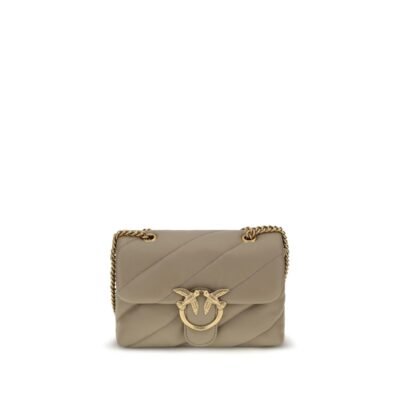 Beige Calf Leather Bos Taurus Shoulder Bag