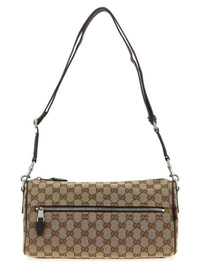 Beige Polyester Crossbody Bag
