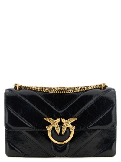 Black Calfskin Shoulder Bag