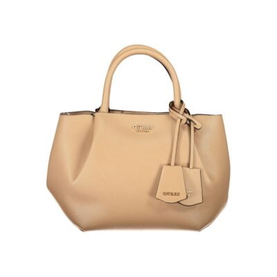 Beige Polyurethane Women's Bag