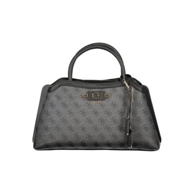 Nero Poliuretano Women's Bag with Handles and Adjustable Strap