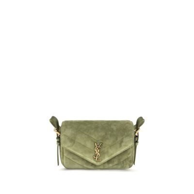 Bicolor Suede Leather Shoulder Bag