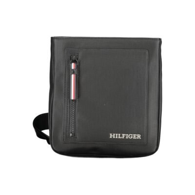 Black Polyurethane Men Shoulder Bag