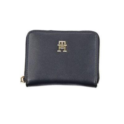Blue Polyurethane Women Wallet