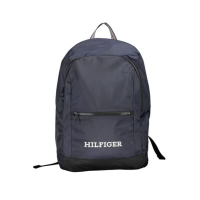 Blue Polyester Men Backpack