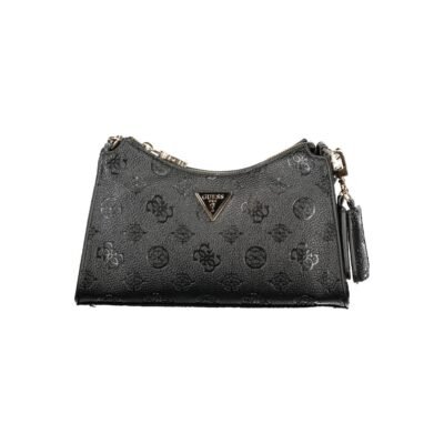Black Polyurethane Women Handbag