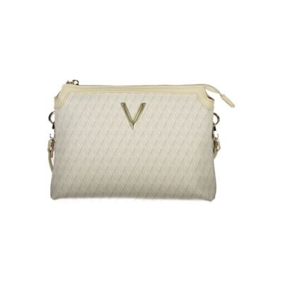 Beige Polyurethane Women's Bag with Adjustable Shoulder Strap