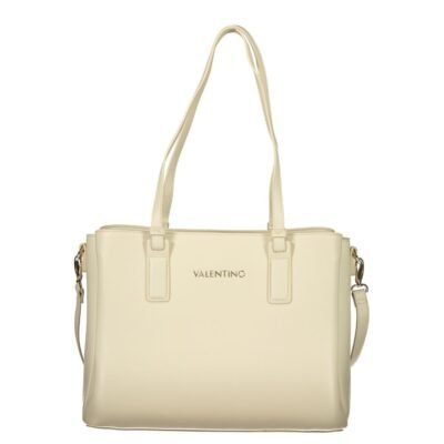 Beige Poliuretano Women's Bag with Adjustable Strap and Pockets