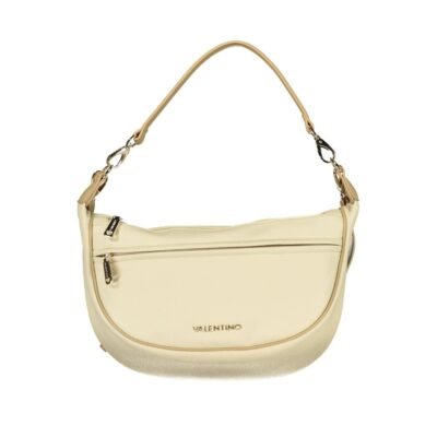 Beige Polyurethane Women's Bag With Adjustable Shoulder Strap