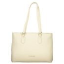 Beige Polyurethane Women's Shoulder Bag with Internal Pocket