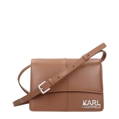 Brown Polyethylene Crossbody Bag