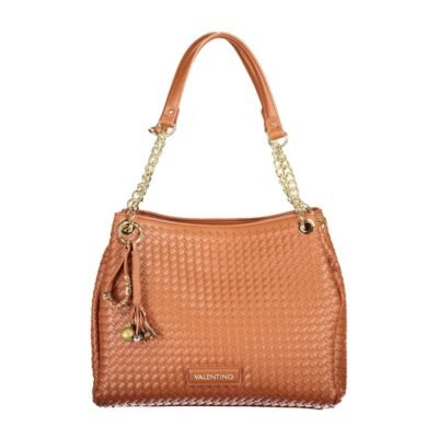 Brown Polyurethane Women Bag With Shoulder Handles
