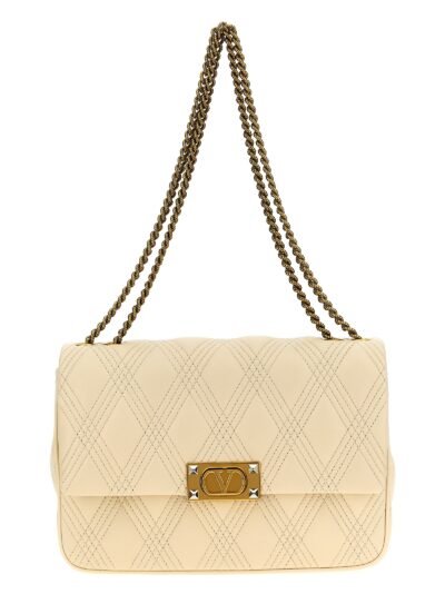 White Lamb Leather Shoulder Bag