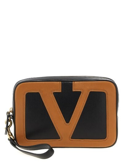 Multicolor Lamb Leather Clutch Bag