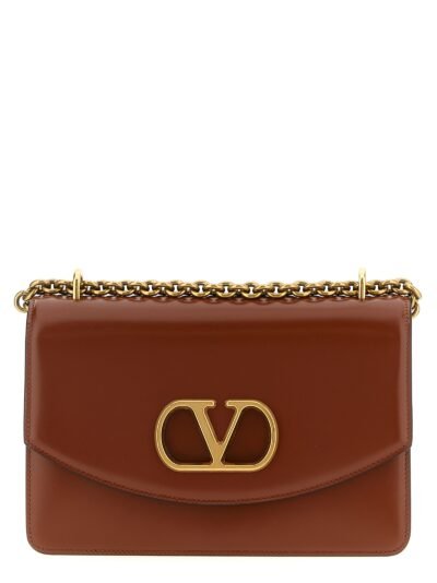 Brown Calfskin Shoulder Bag