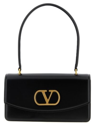 Black Calfskin Shoulder Bag