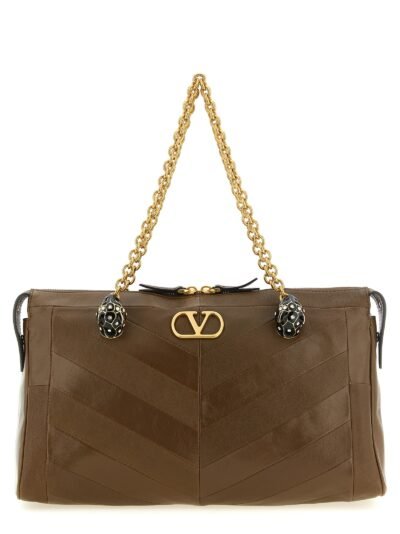 Brown Lamb Leather Shoulder Bag