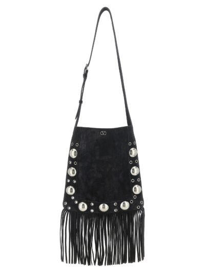 Black Calfskin Shoulder Bag