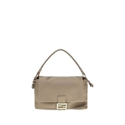 Beige Calf Leather Bos Taurus Shoulder Bag