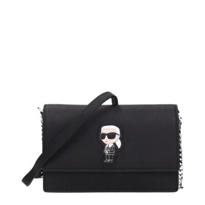 Black Polyethylene Crossbody Bag