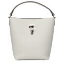 Gray Leather Handbag