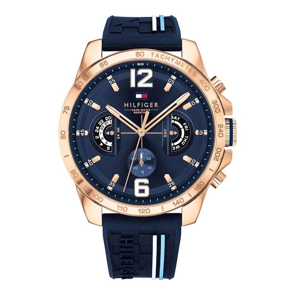Vyriškas tommy hilfiger decker laikrodis, rožinio aukso spalvos