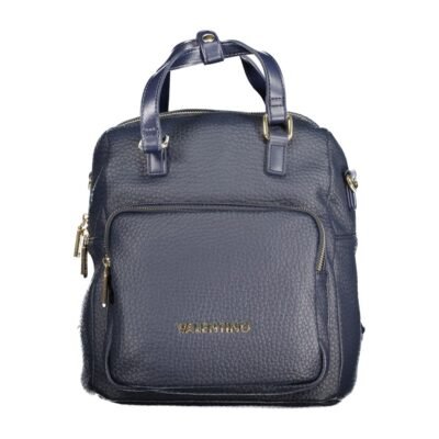 Blue Polyurethane Women's Backpack