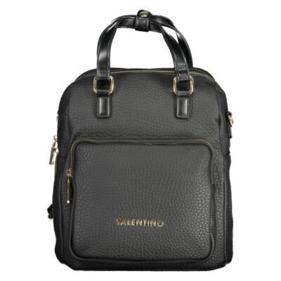 Black Polyurethane Women's Backpack