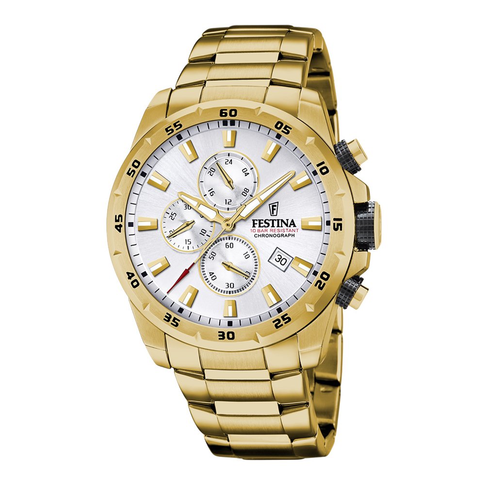 Vyriškas auksinis chronografinis laikrodis festina chrono sport