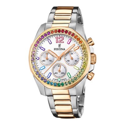 Festina boyfriend rainbow moteriškas chronografinis laikrodis