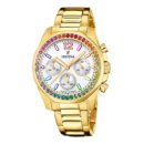 Festina boyfriend rainbow auksinis moteriškas laikrodis su chronografu