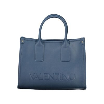 Blue Polyurethane Women's Bag