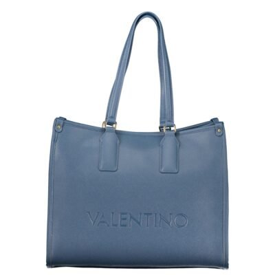 Blue Polyurethane Women's Bag