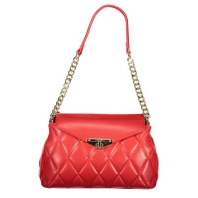 Red Polyurethane Women's Bag