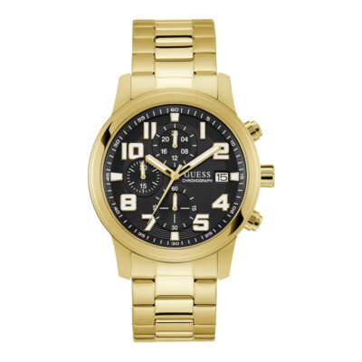 Vyriškas guess summit auksinis laikrodis su chronografu