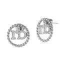 Roccobarocco moteriški sidabro spalvos auskarai iš nerūdijančio plieno